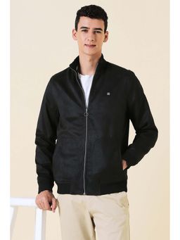Allen Solly - Men Black Solid Full Sleeves Jacket