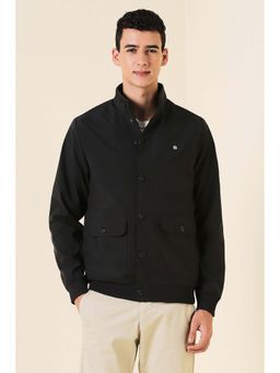 Allen Solly - Men Black Solid Full Sleeves Jacket