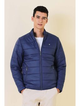 Allen Solly - Men Blue Solid Puffer Full Sleeves Jacket