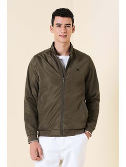 Allen Solly - Men Olive Solid Full Sleeves Jacket