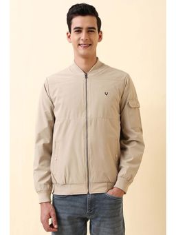 Allen Solly - Men Beige Solid Full Sleeves Jacket