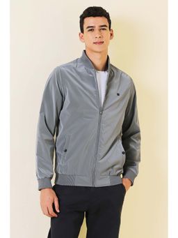 Allen Solly - Men Grey Solid Full Sleeves Jacket