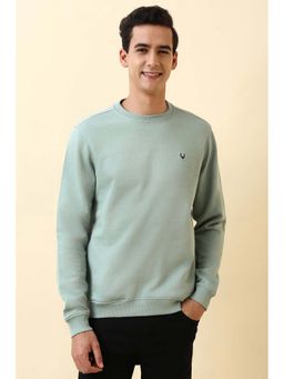 Allen Solly - Men Green Crew Neck Full Sleeves Sweatshirt