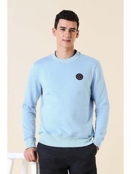 Allen Solly - Men Light Blue Crew Neck Full Sleeves Casual Sweatshirt