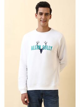 Allen Solly - Men White Crew Neck Full Sleeves Sweatshirt