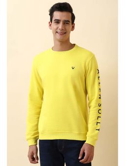 Allen Solly - Men Yellow Crew Neck Full Sleeves Sweatshirt