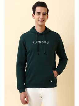 Allen Solly - Men Green Solid Full Sleeves Hoodie