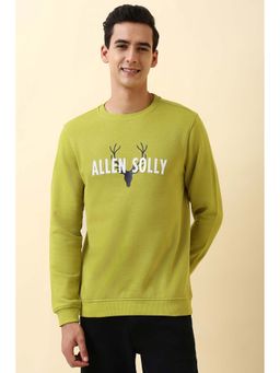 Allen Solly - Men Olive Crew Neck Full Sleeves Sweatshirt