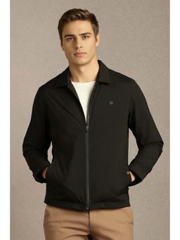 Louis Philippe - Men Black Solid Casual Full Sleeves Jacket