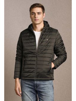 Louis Philippe - Men Black Solid Puffer Full Sleeves Jacket