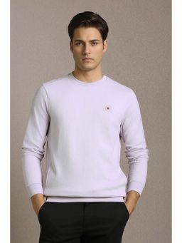Louis Philippe - Men Lavender Textured Sweatshirt