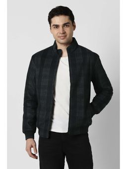 Peter England - Men Black Checks Casual Full Sleeves Jacket