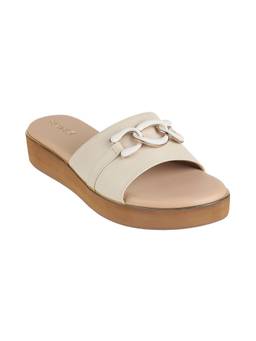 Catwalk - Court Beige Polyurethane Sandal Heels