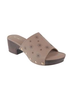 Catwalk - Court Beige Polyurethane Sandal Heels