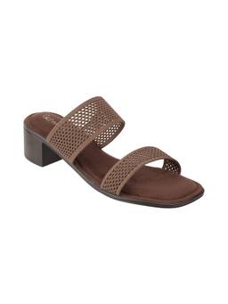 Catwalk - Court Brown Textile Sandal Heels