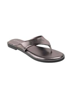 Catwalk - Court Silver Polyurethane Open Toe Flats