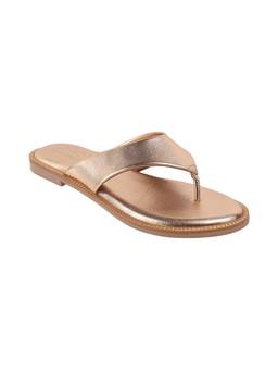 Catwalk - Court Rose Gold Polyurethane Open Toe Flats