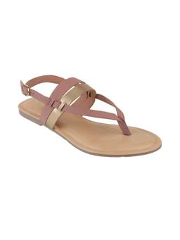 Catwalk - Court Pink Synthetic T-Strap Flats