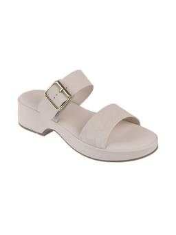 Catwalk - Court Beige Polyurethane Sandal Heels