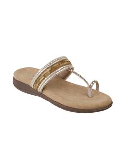 Catwalk - Court Brown Textile One Toe Flats