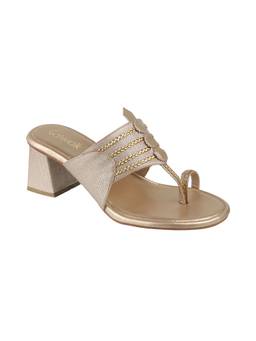 Catwalk - Court Gold Synthetic Sandal Heels