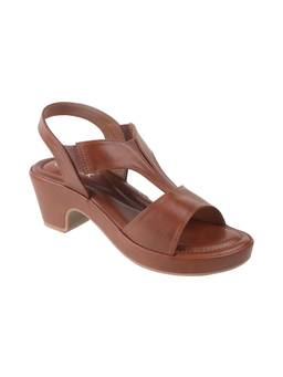 Catwalk - Court Tan Polyurethane Sandal Heels