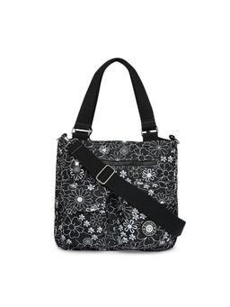 Baomi - CRINKLE Range Black & White Floral Color Soft Case Nylon Shoulder Bag