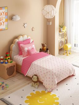 MYTRIDENT - Juniors Printed Cotton Bedsheet with Pillow Cover - Cue Coquette