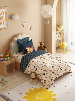 MYTRIDENT - Juniors Printed Cotton Bedsheet with Pillow Cover - Scribble Spot
