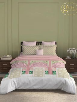MYTRIDENT - Gates Around The Globe Flat King Bedsheet with 2 Pillow Covers - Lirale