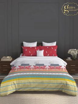 MYTRIDENT - Gates Around The Globe Flat King Bedsheet with 2 Pillow Covers - Torii