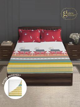 MYTRIDENT - Gates Around The Globe King Fitted Bedsheet with 2 Pillow Covers - Torii