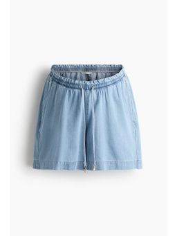 H&M - Women Blue Mama Denim Drawstring Shorts