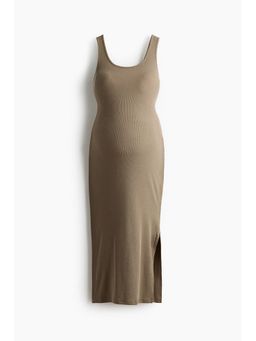 H&M - Women Green Mama Ribbed Jersey Dress