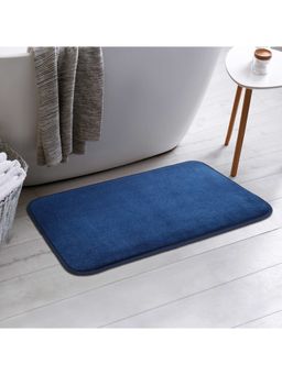 HomeTown - Emilia Memory Foam Anti Skid Bath Mat 44x66 Cm in Blue Colour
