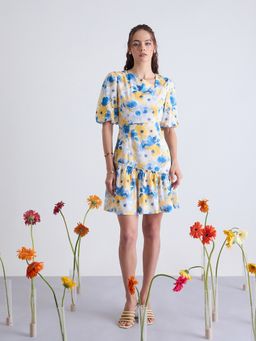 Kibo - Women Floral Printed Tiered A-Line Dress