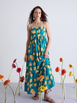 Kibo - Tropical Print Crepe Maxi Dress
