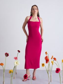 Kibo - Halter Neck Bodycon Midi Dress