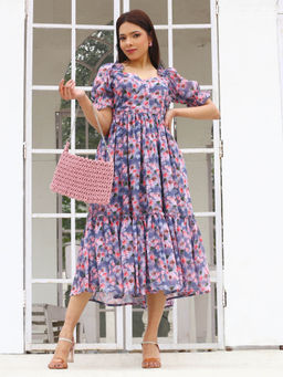 Noun - Teshi Multicolor Leafy Midi Dress