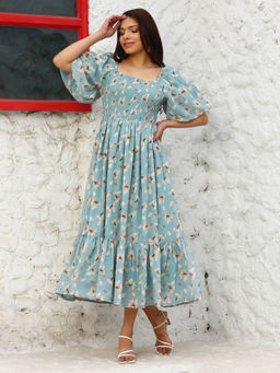 Noun - Pavlina Smocked Floral Maxi Dress