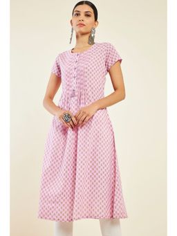 Soch - Women Pink Cotton Printed Kurta