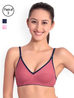 Floret - Pack Of 3 Solid T Shirt Bra - Multi-Color