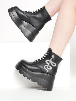 Truffle Collection - Black Solid Boots