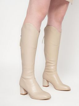 Truffle Collection - Off White Solid Boots