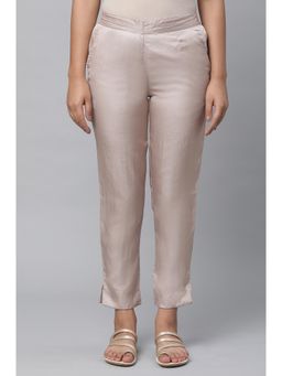 Elleven - Grey Solid/Plain Mid Waist Pant