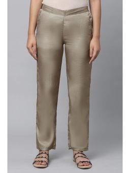 Elleven - Gold Solid/Plain Mid Waist Pant