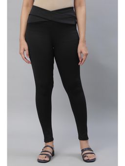 Elleven - Black Solid/Plain High Waist Leggings