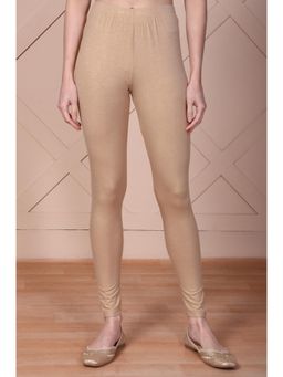 Aurelia - Beige Solid/Plain Printed Mid Waist Churidar