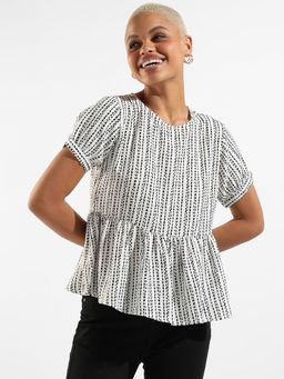 PINACOLADA - Womens Printed Regular Fit Peplum Top