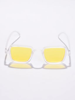 Haute Sauce - Women Yellow Lens Clear Rectangle Sunglasses (51)